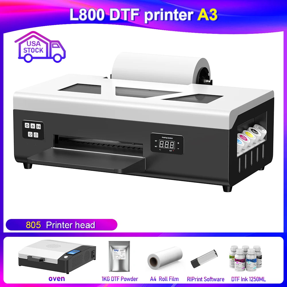 OYfame US Stock A3 A4 DTF Printer impresora UV dtf A3 For Epson XP600 T shirt Printing Machine A3 For L805 UV DTF Printer A3