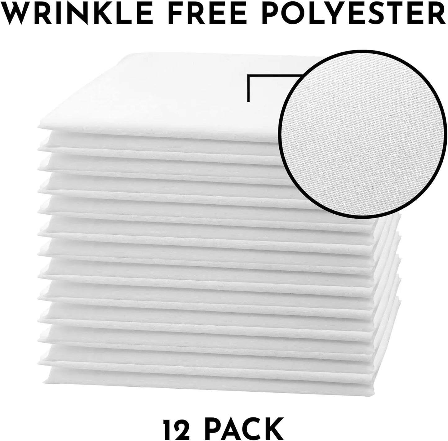 12 Pcs 120" inch White Round Tablecloths Linen Polyester Fabric Cover Cloths for Wedding Party Reception Kitchen & Dinning