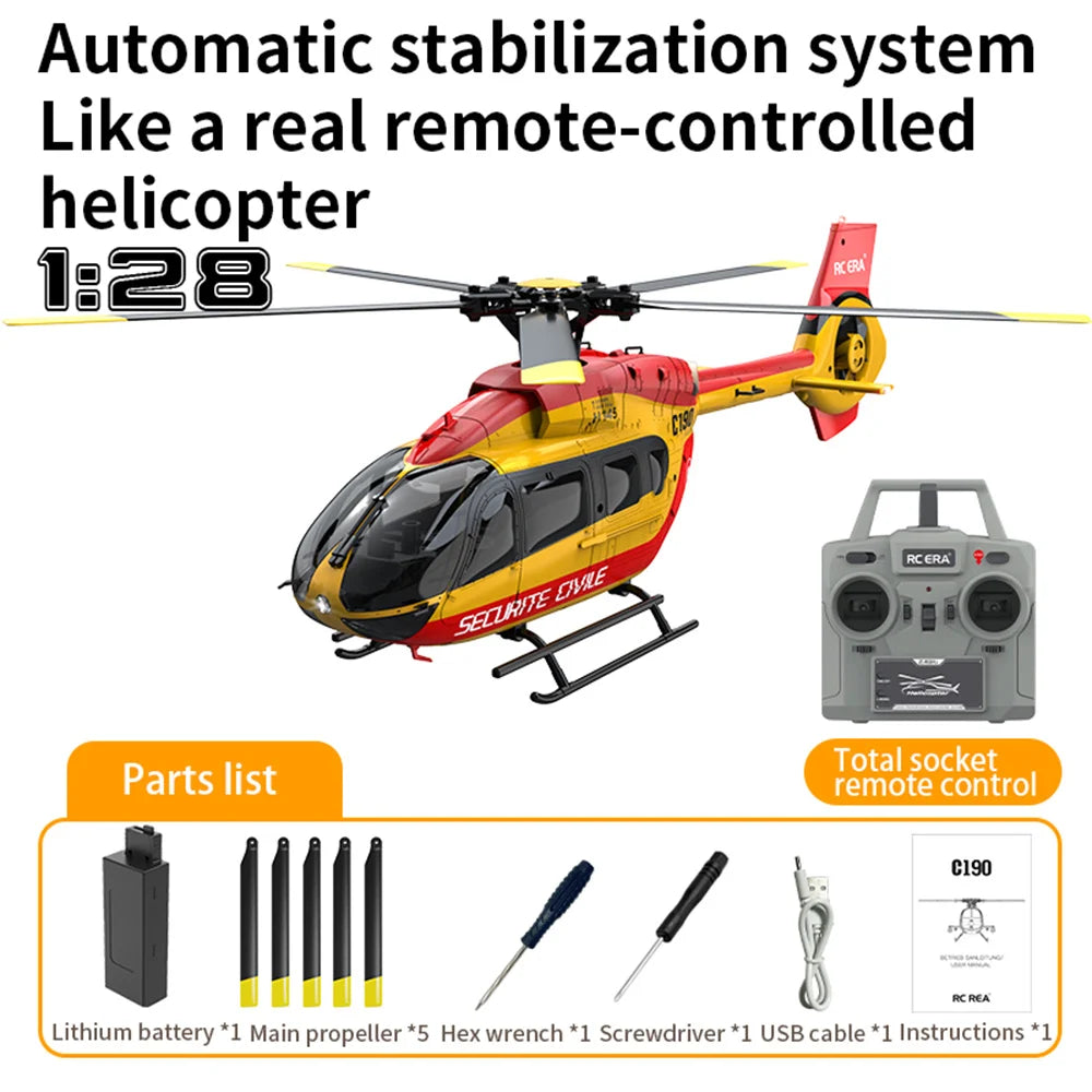 RC ERA C190 H145 Scaled 1:30 6CH 6-Axis Altitude Hold Optical Flow Positioning RC Helicopter RTF