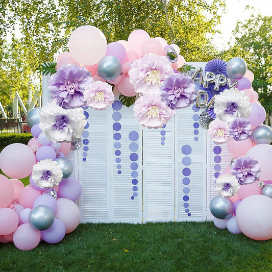 12Pcs Handmade Tissue Paper Flowers Set for Party Backdrop Wedding Birthday Craft Decoration DIY Floral Theme