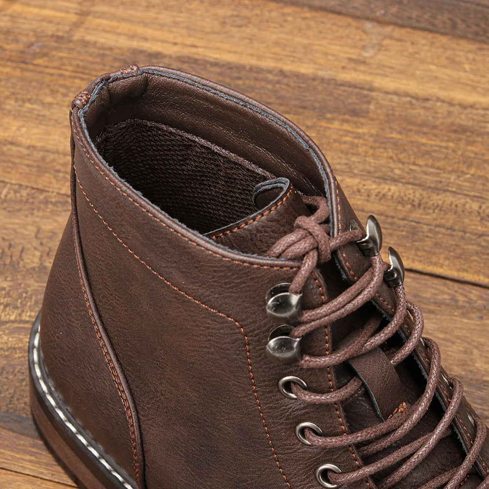 Vintage Men Boots Classic PU Leather Ankle Boots For Men