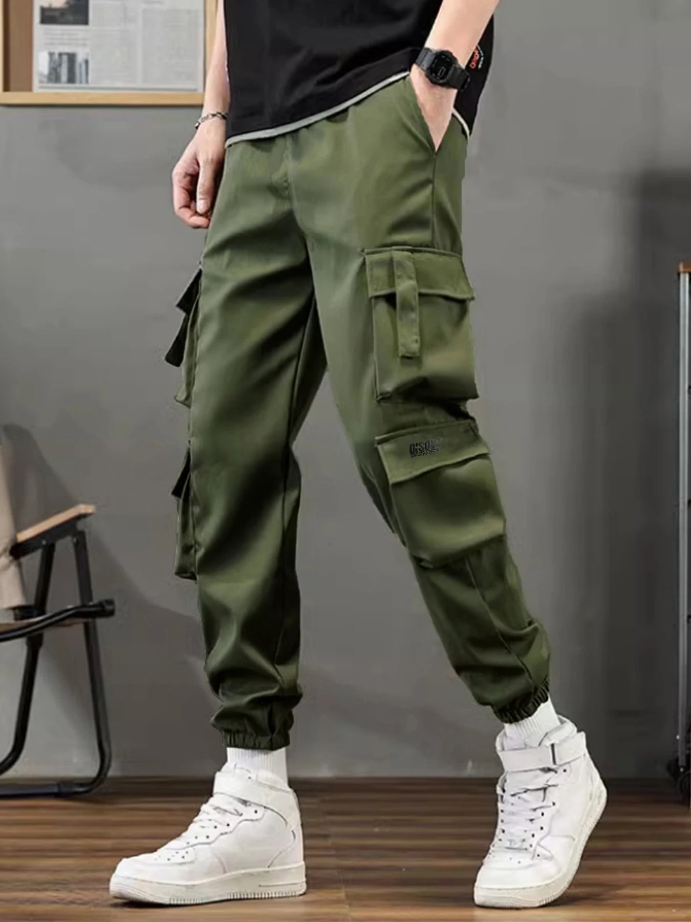 Functional work pants men's 2025 summer outdoor quick drying casual pants loose oversized straight leg pants American style