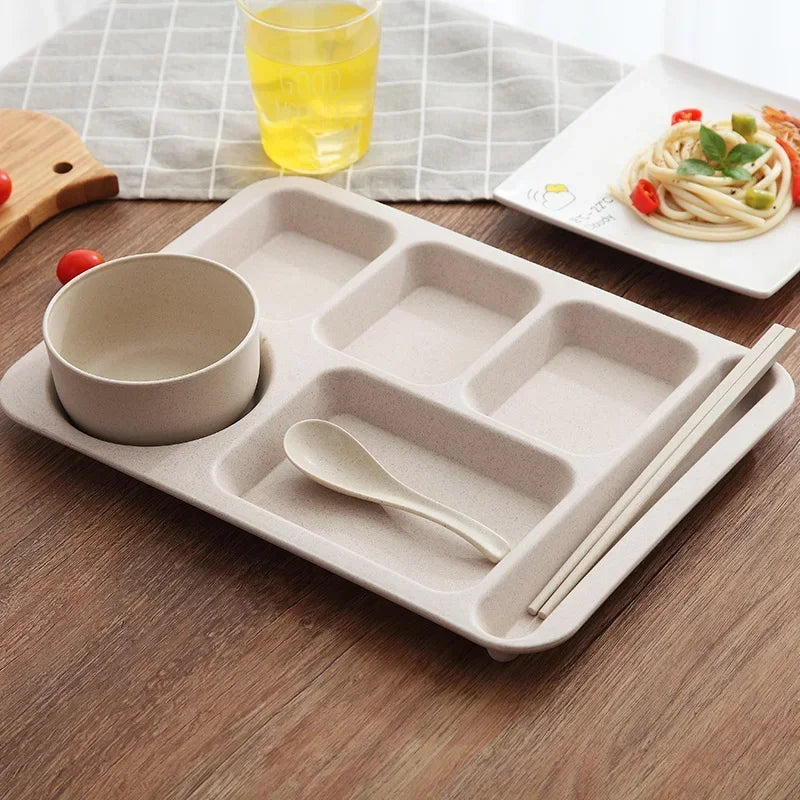 Ceramic Dividing Dinner Plate Breakfast Fruit Tray White Porcelain Restaurant Home Divided Food Dishes Adult Tableware