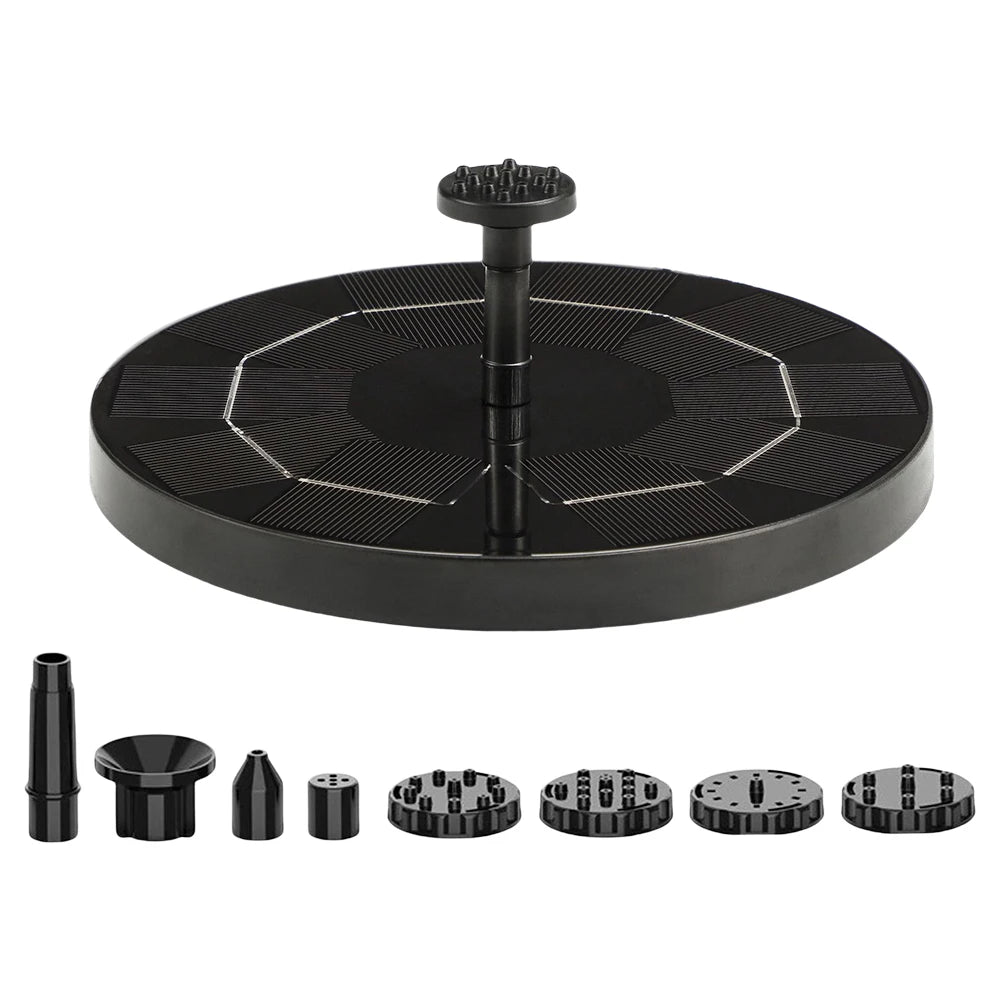 Solar Fountain with 8 Nozzles Floating Solar Fountain Free-Standing Floating Style Fountain for Outdoor Garden Pond Pool