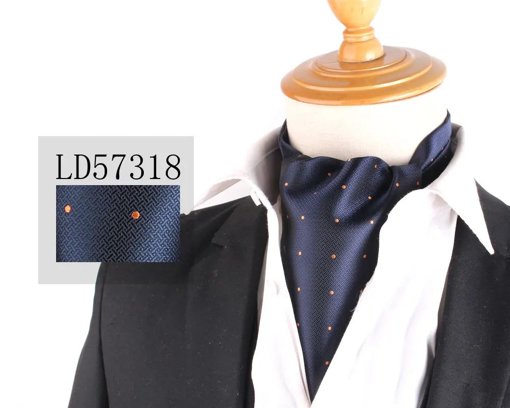 Jacquard Floral Paisley Cashew Tie Wedding Formal Cravat Ascot Scrunch Self British Gentleman Polyester Neck Tie For Men Luxury