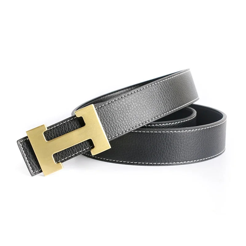 Red Luxury Cowhide Belt For Men Women Genuine Leather