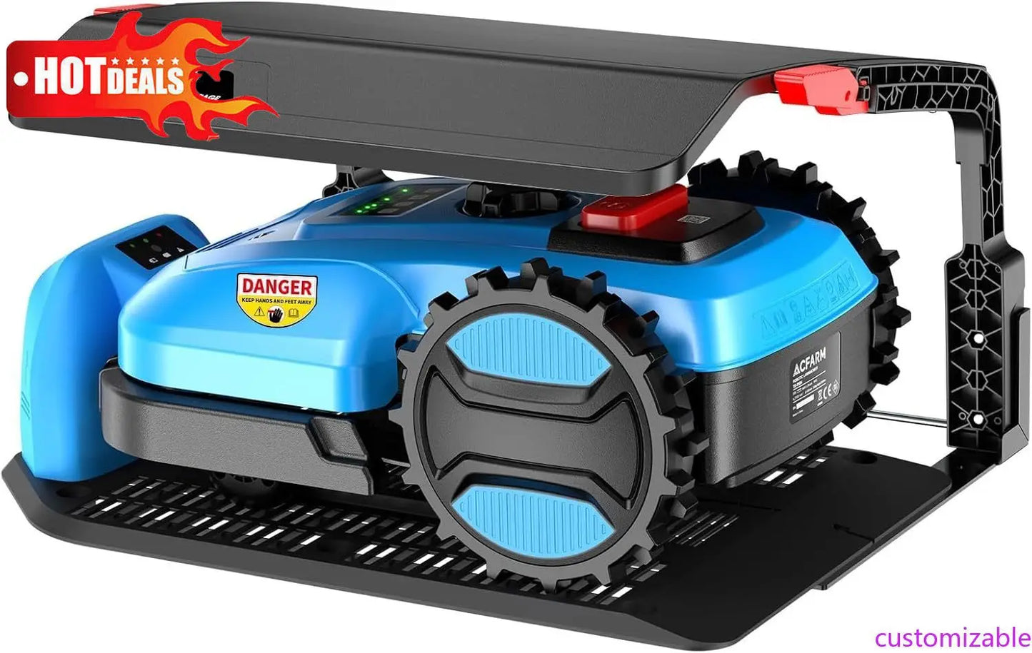 Customizable Robotic Lawn Mower For 0.25 Acre 47% Slope, Automatic Lawnmower With 20V 4.0Ah Battery And APP Function, Docking St