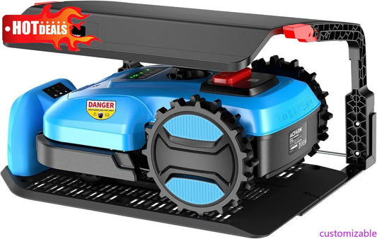 Customizable Robotic Lawn Mower For 0.25 Acre 47% Slope, Automatic Lawnmower With 20V 4.0Ah Battery And APP Function, Docking St