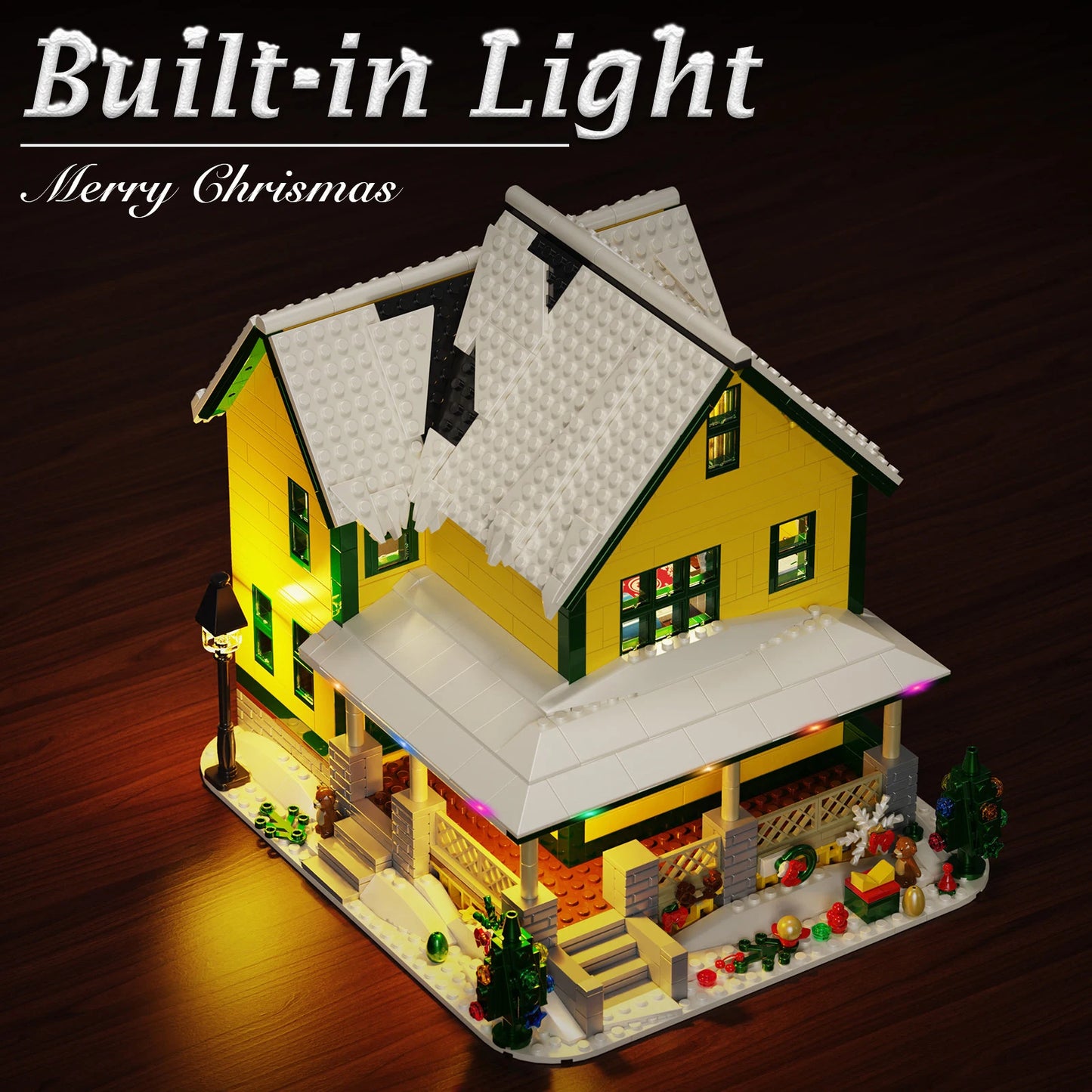 Christmas Story House Building Bricks Set with Light,Christmas Village House Blocks Toys Gifts Friends and Kids (1367 PCS)