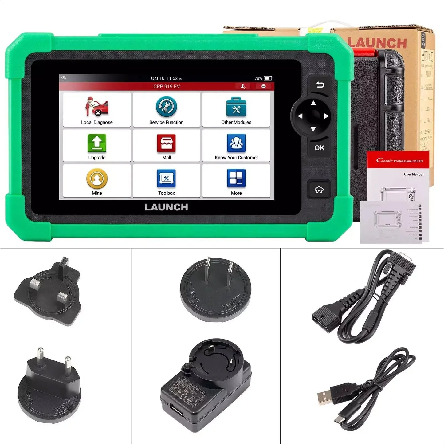 OW LAUNCH CRP919 EV New Energy Vehicle Diagnostic Tool Electric Cars Scanner Diagnosis Automotive Scan 2 Years Free Update