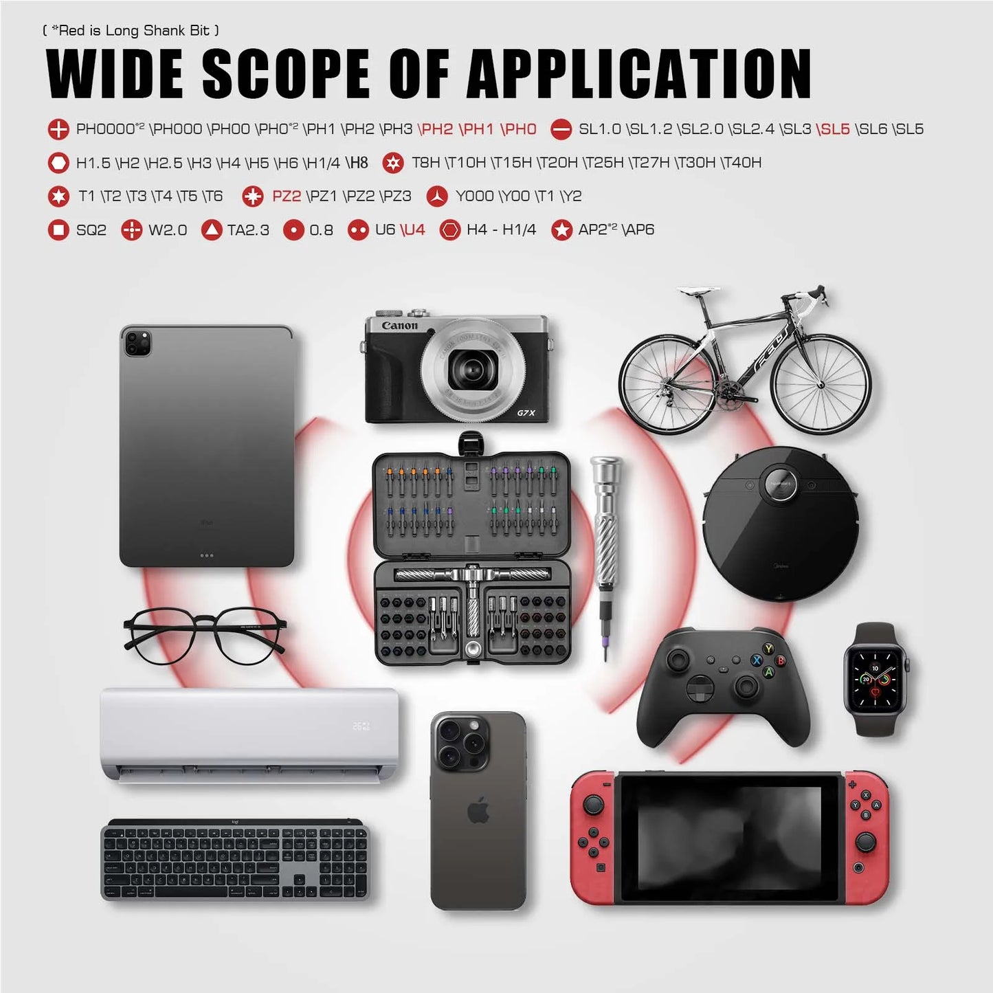 VMAN 66in1 Multifunction Ratchet Screwdriver Tool Set