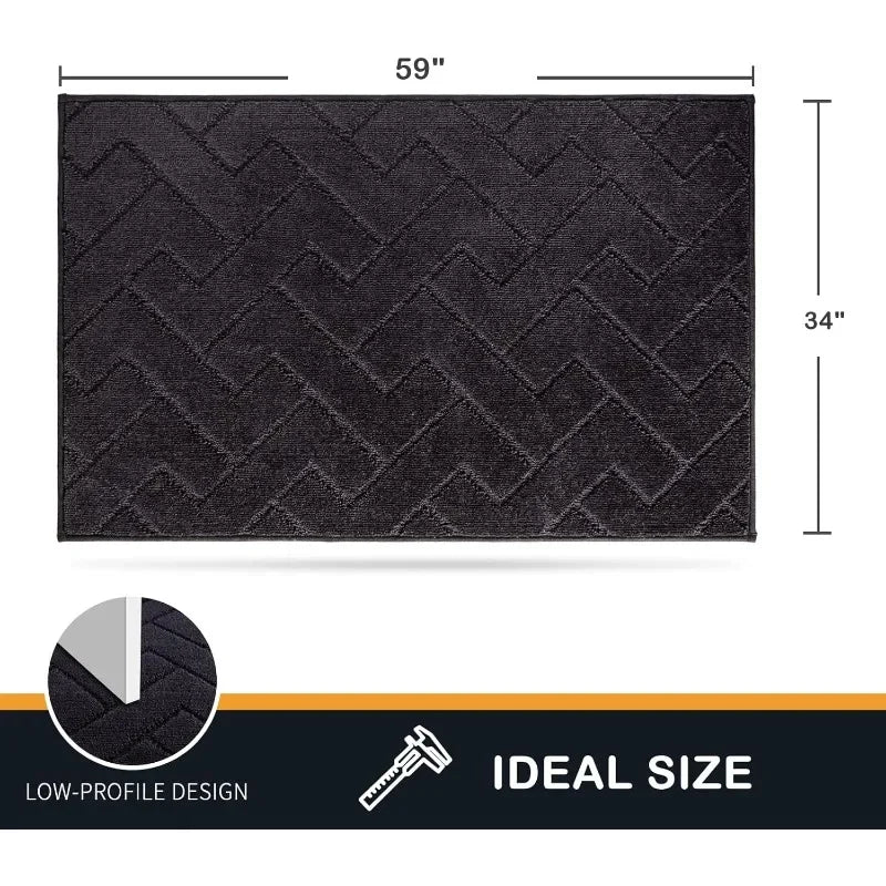 Dirt Trapper Door Mat 34 X 59 Non Slip Machine Washable Entry Rug Shoe Scraper Dog Doormat Super Absorbent Welcome