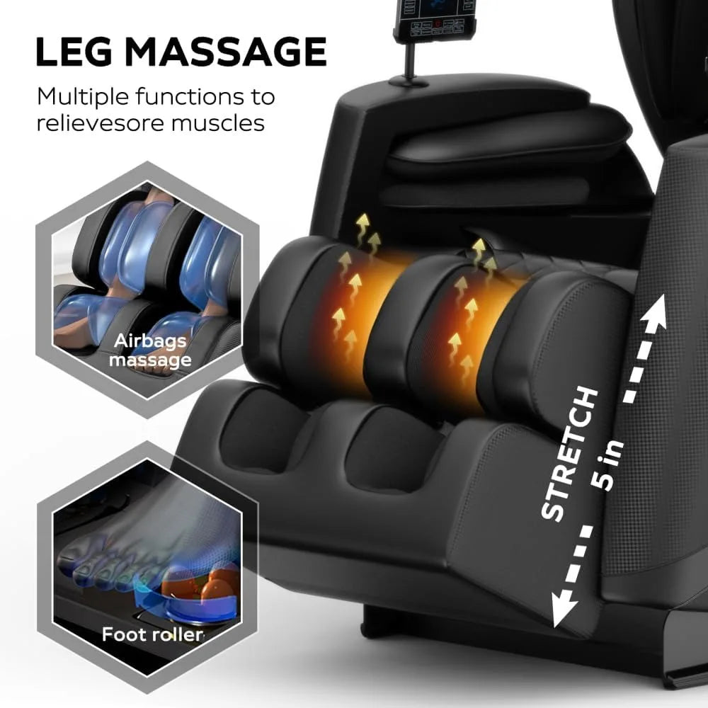 L-Shaped Full Body Massage Chair Recliner – Zero Gravity Reclining Chair with Air Pressure Massage for Adults