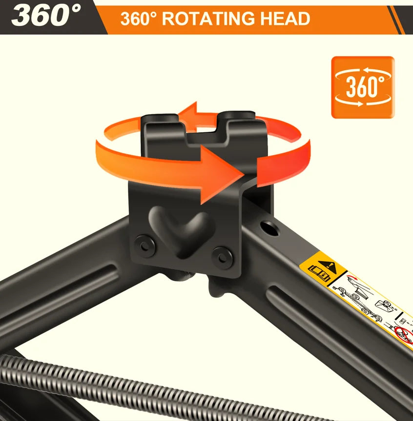 2 Ton Car Scissor Jack with Effort Saving Wrench, Carbon Steel, 10.5cm to 38.5cm Lifting Range, Compact and Easy to Store