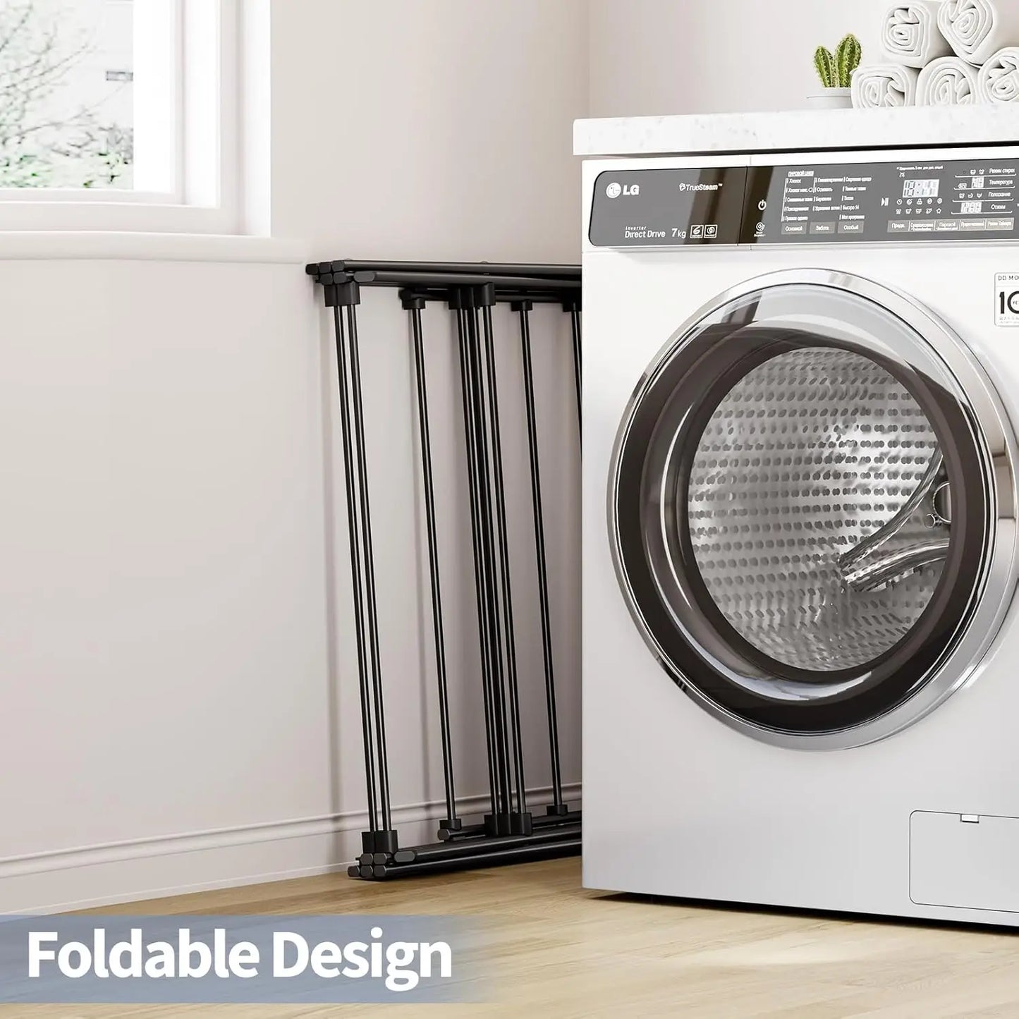 Drying Rack Clothing Metal Clothes Drying Rack Foldable for Clothe Towel Collapsible Laundry Rack Indoor Outdoor Laundry Room Bl