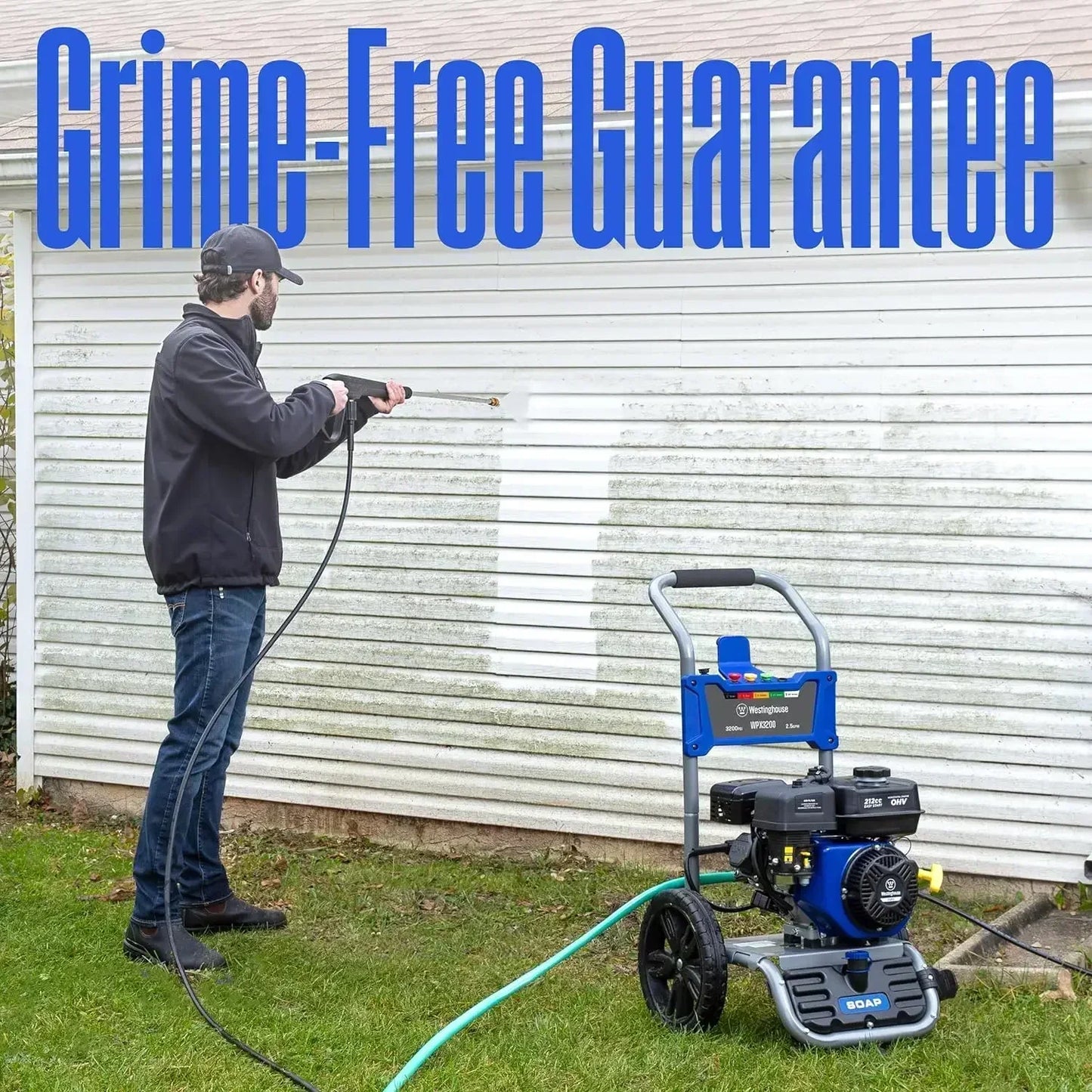WPX3200 Gas Pressure Washer, 3200 PSI and 2.5 Max GPM, Onboard Soap Tank, Spray Gun and Wand, 5 Nozzle Set, for Cars/Fences