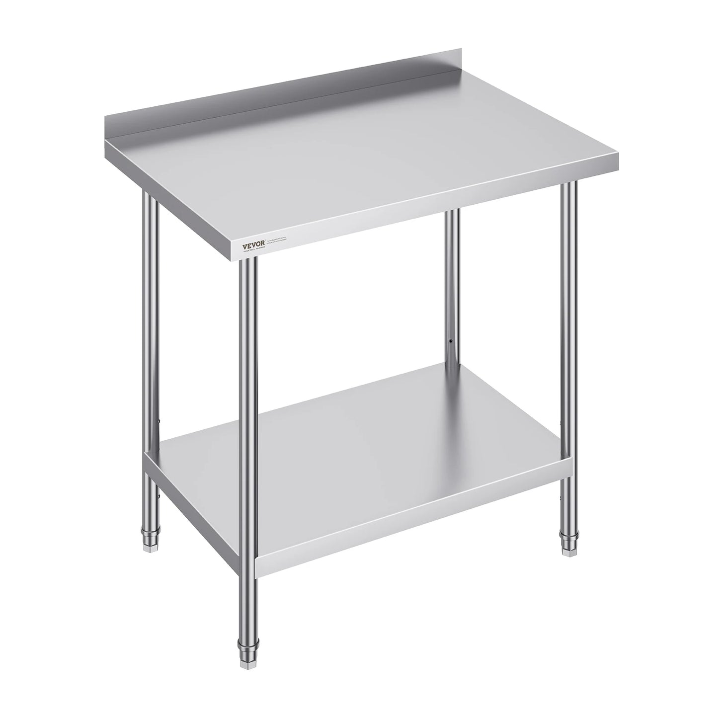 SucceBuy Stainless Steel Work Table Commercial Heavy Duty Food Prep Worktable with Adjustable Height for Restaurant Home