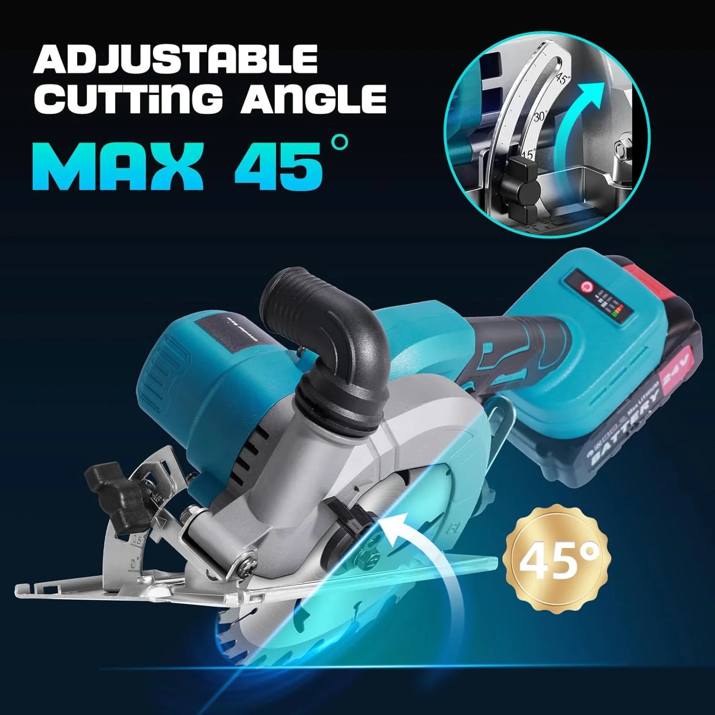 1100W 125mm Brushless Mini Electric Circular Saw Cordless Adjustbale Angle Woodworking Power Garden Tool For Makita 18vbattey