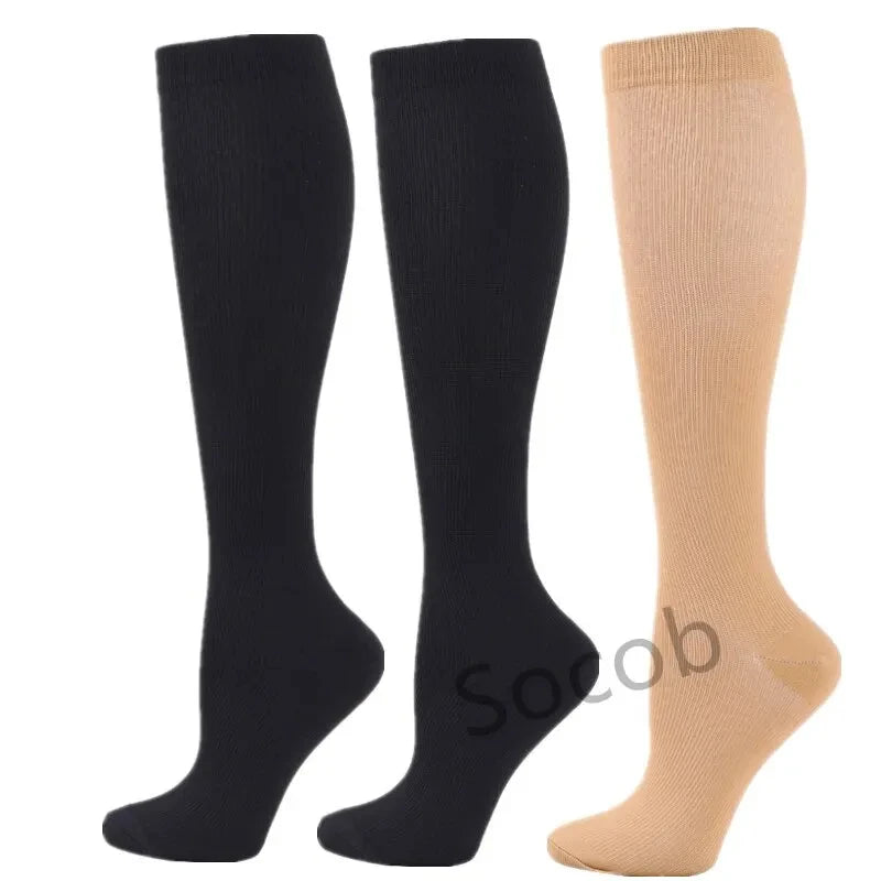3/6/7Calf Compression Socks Men Medical Varicose Veins Diabetes Edema Sports Socks Running Football Basketball Riding Knee Socks