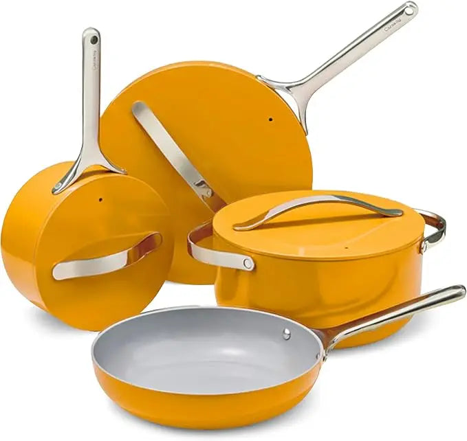 Nonstick Ceramic Cookware Set (12 Piece) Pots, Pans, Lids and Kitchen Storage - Non Toxic, Cookware Set