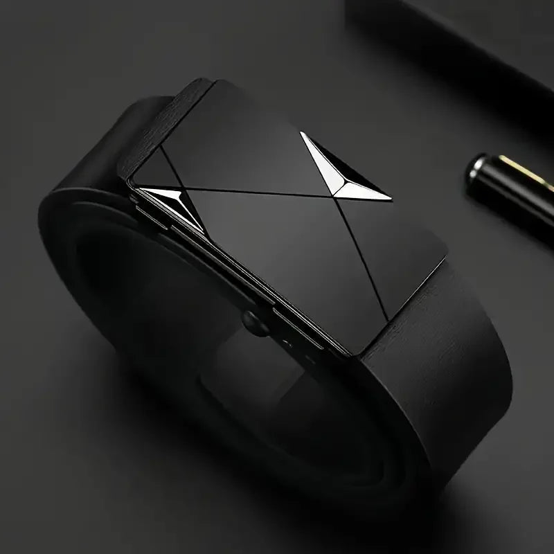 Stylish PU Leather Belt Automatic Buckle For Everyday Wear