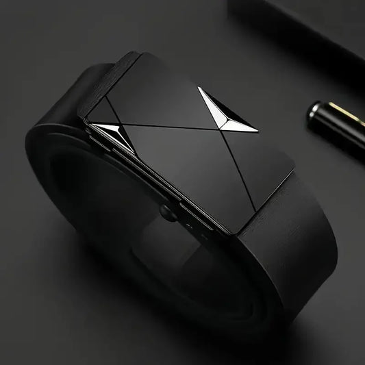Stylish PU Leather Belt Automatic Buckle For Everyday Wear