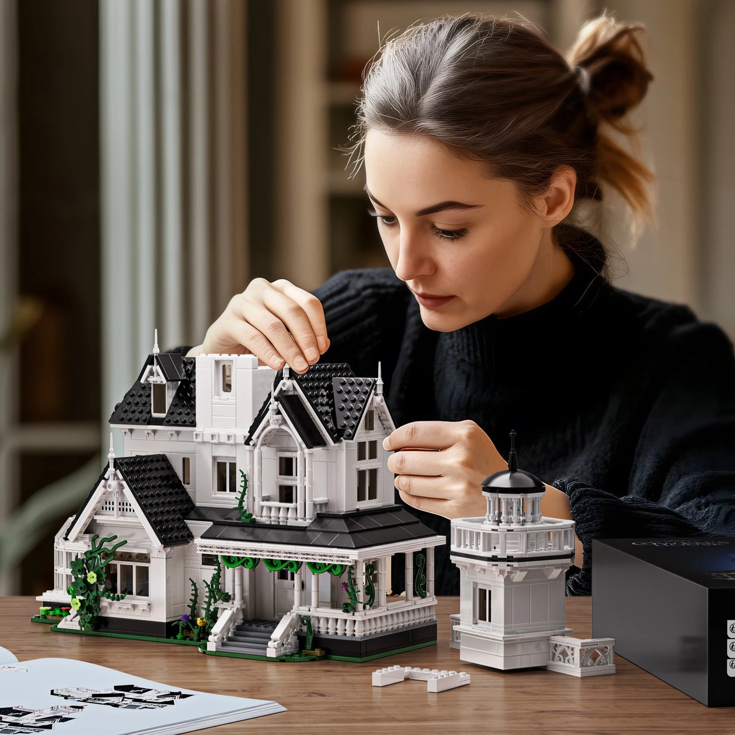 1877 Pcs Magic House Blocks Set Owens House Building Set Creator Architecture Model Home Office Decor Gift for Adults