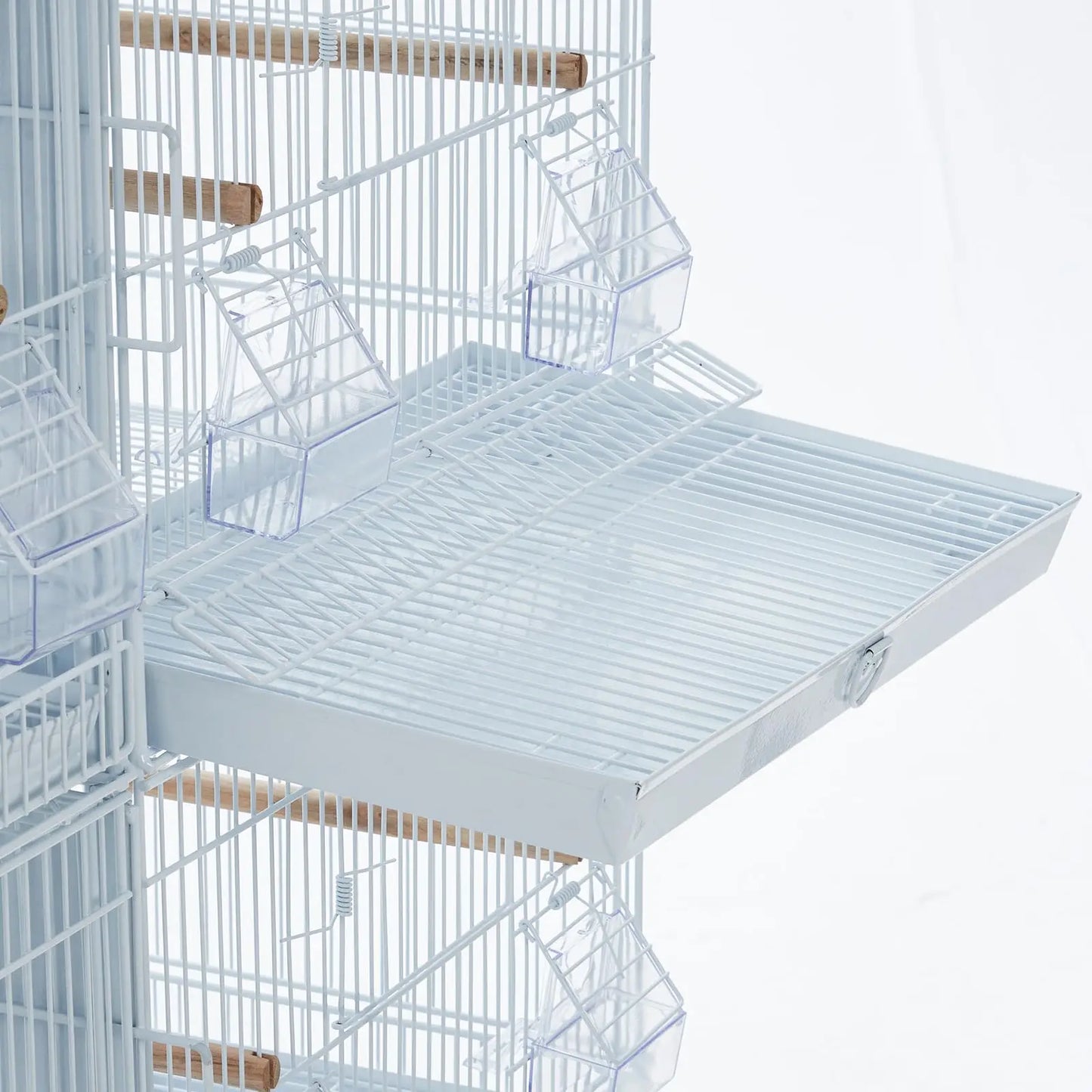 Extra Large Bird Cage Metal Parrot Cage for Mid-Sized Parrots Cockatiels Conures Parakeets Lovebirds Budgie Finch, White