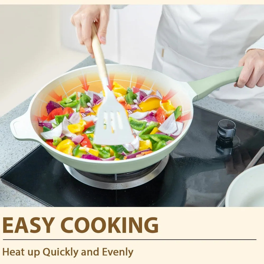 23 Piece Non Stick Cookware Set Pots Pans Lids Oven Safe