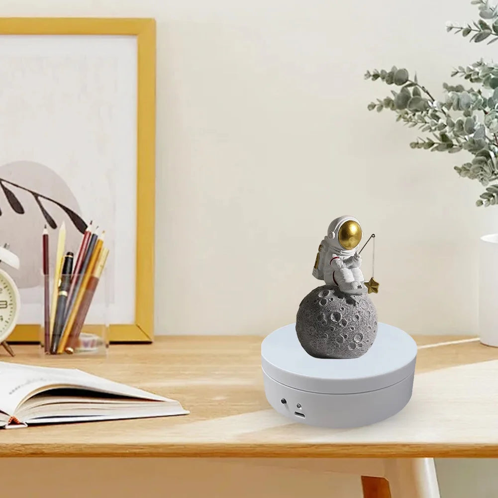 360 Degree Rotating Automatic Revolving Platform USB Charging/Battery Operated Jewelry Display Stand for Model Cake 3D Images