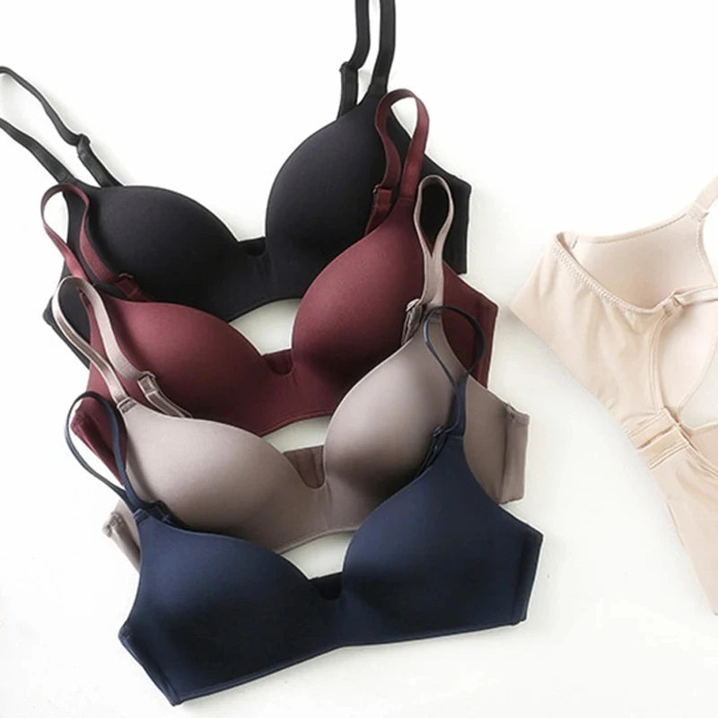 Ultra Thin Sexy Ice Silk Wireless Bra For Women Sexy Gather Underwear Push Up Simple Lingerie Seamless Brassiere Bralettle