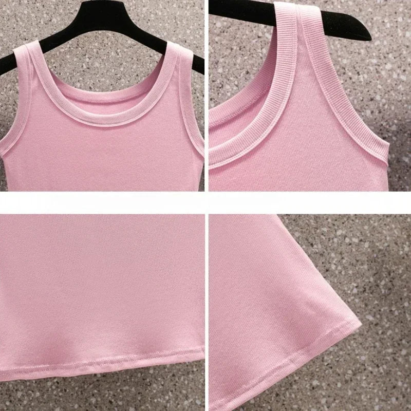 2025 Casual Cotton Comfortable Plus Size Tank Top Women Summer New Sleeveless Tops Wearing Outside Oversized Camisole