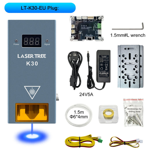 LASER TREE 30W Optical Power Laser Module with Air Assist 6 Diodes Laser Heads for CNC Engraver Machine DIY Cutting Wood Tools