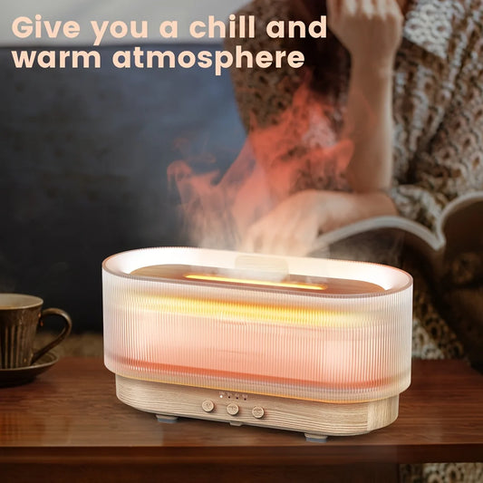 Sejoy Air Humidifier Small Size Ultrasonic Cool Mist Maker Aroma Diffuser LED Essential Oil Flame Lamp Home Appliance