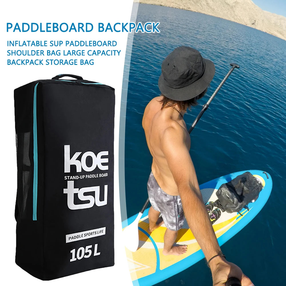 80L/105L Surfboard Backpack Oxford Portable Paddle Board Bag Carrier with Side Small Pocket Large Capacity Surfing Accessories
