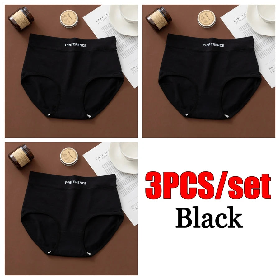 3PCS/Set Letter Seamless Women Panties Underpanties Sports Soft Female Underwear Large Size Sexy Pure Cotton Women's Intimates