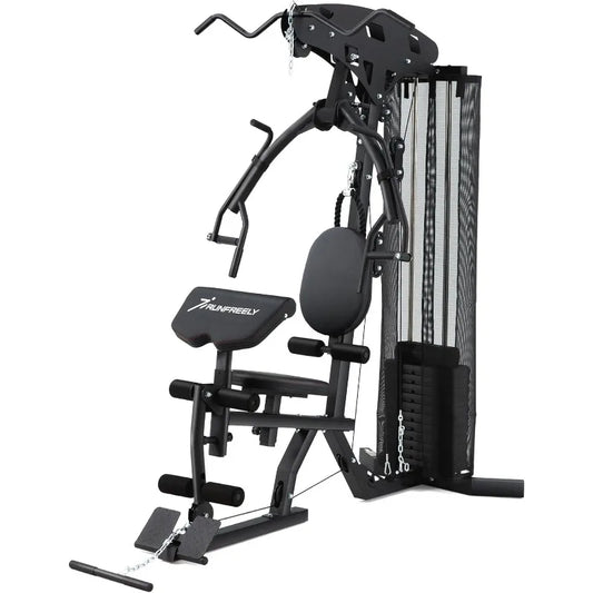 All-in-one Weight Machine for Home Gym,Multifunction Workout Station Equipment with 150LBS Weights Stack