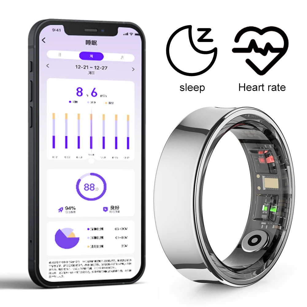 R09 Smart Ring Heart Rate Blood Oxygen Sleep Monitoring