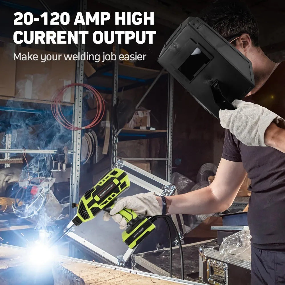 Handheld Welding Machine 110V Portable Welding Machine with IGBT Inverter 6 Variable Current Adjustment 20-120Amp ARC Welder Gun