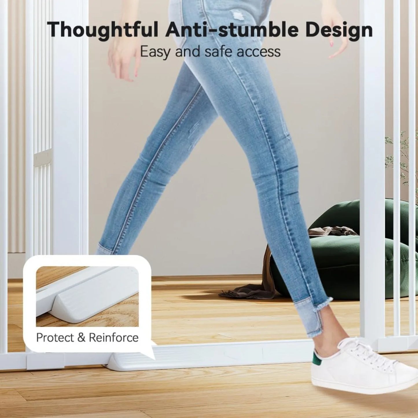 71" Extra Tall Pet Gate for Cats, 29.5-40.6" Extra Wide  Adjustable Cat Door, Prsure Mounted Easy Walk Through Gate