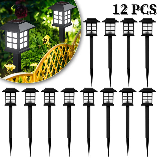 12pcs LED Solar Pathway Lawn Lights Outdoor Waterproof Solar Lamp Decoration for Garden Walkway Path Driveway Patio Yard & Lawn