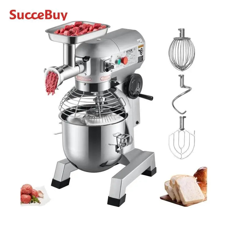 SucceBuy 20Qt Commercial Electric Stand Food Mixer 1100W Professional Kitchen Dough Mixer Bread Pastry Kneading Whipping Machine