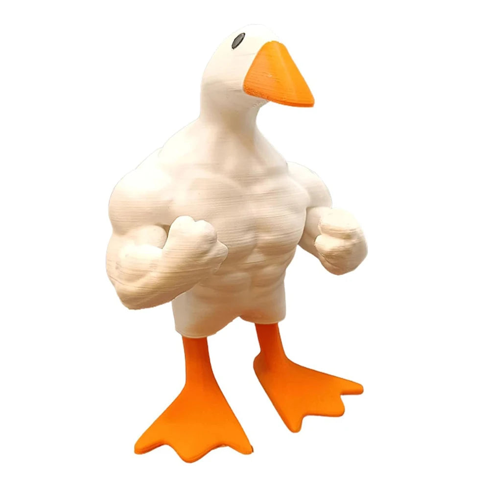 Magnetic Goose Key Holder Muscular Duck Statue Ornament Funny Table Tools Organizer Resin Cute for Living Room & Apartment