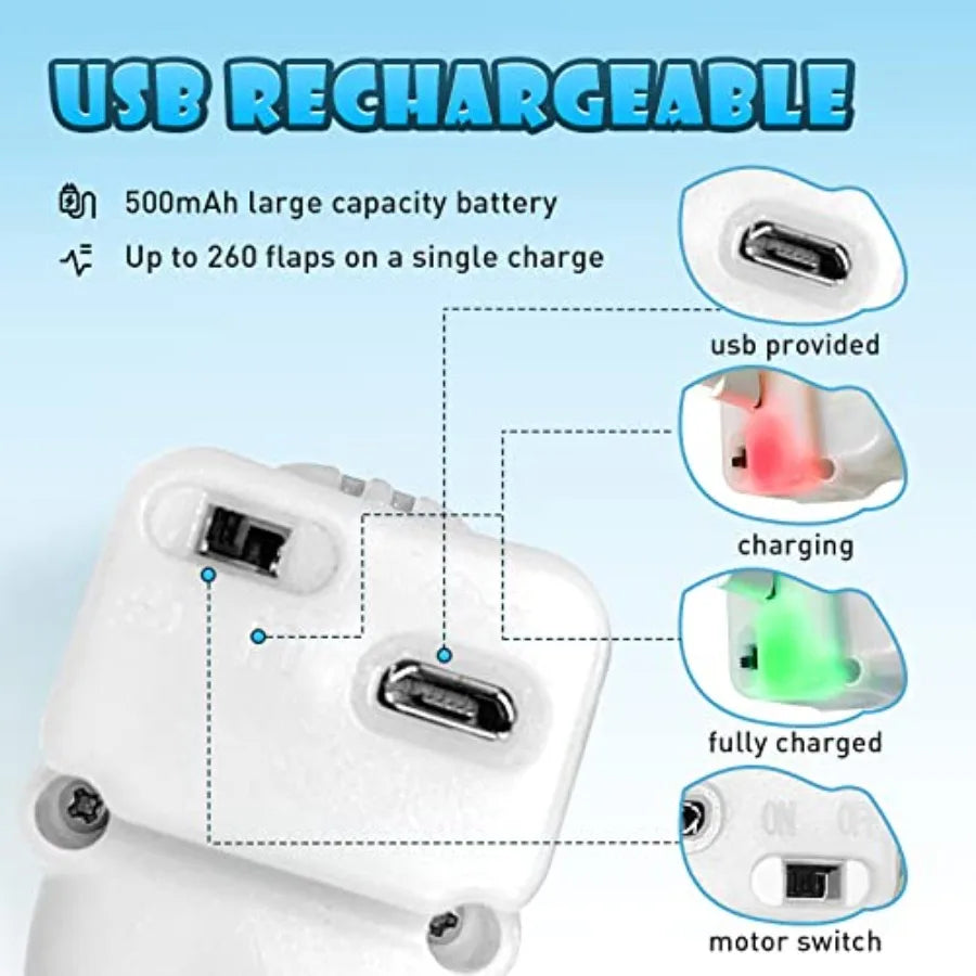 Cat Toys Flapping Wings Sparrow No Flying Chirping Bird Interactive Catnip Toy for Kitten or Small Dogs Touch Activated Recharg