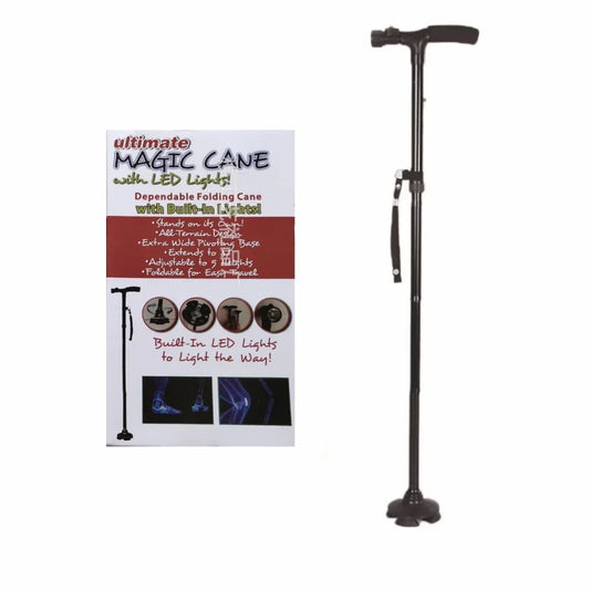 Folding Walking Stick With LED Light Adjustable Cane