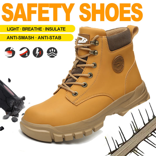 High Top PU Safety Shoes With Metal Toe Cap Breathable