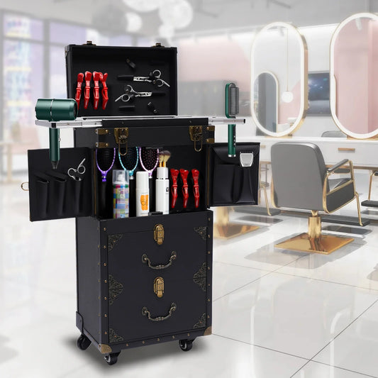 Makeup Hairdressing Tool Trolley Stylist Beauty Salon Cosmetic  Trolley Auxiliary Cart with Wheels