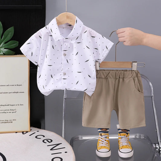 New Summer Baby Boys Clothes Suit Children Short Sleeved Shirt Shorts 2Pcs/Sets Kids Clothing Infant Outfits Toddler Tracksuits
