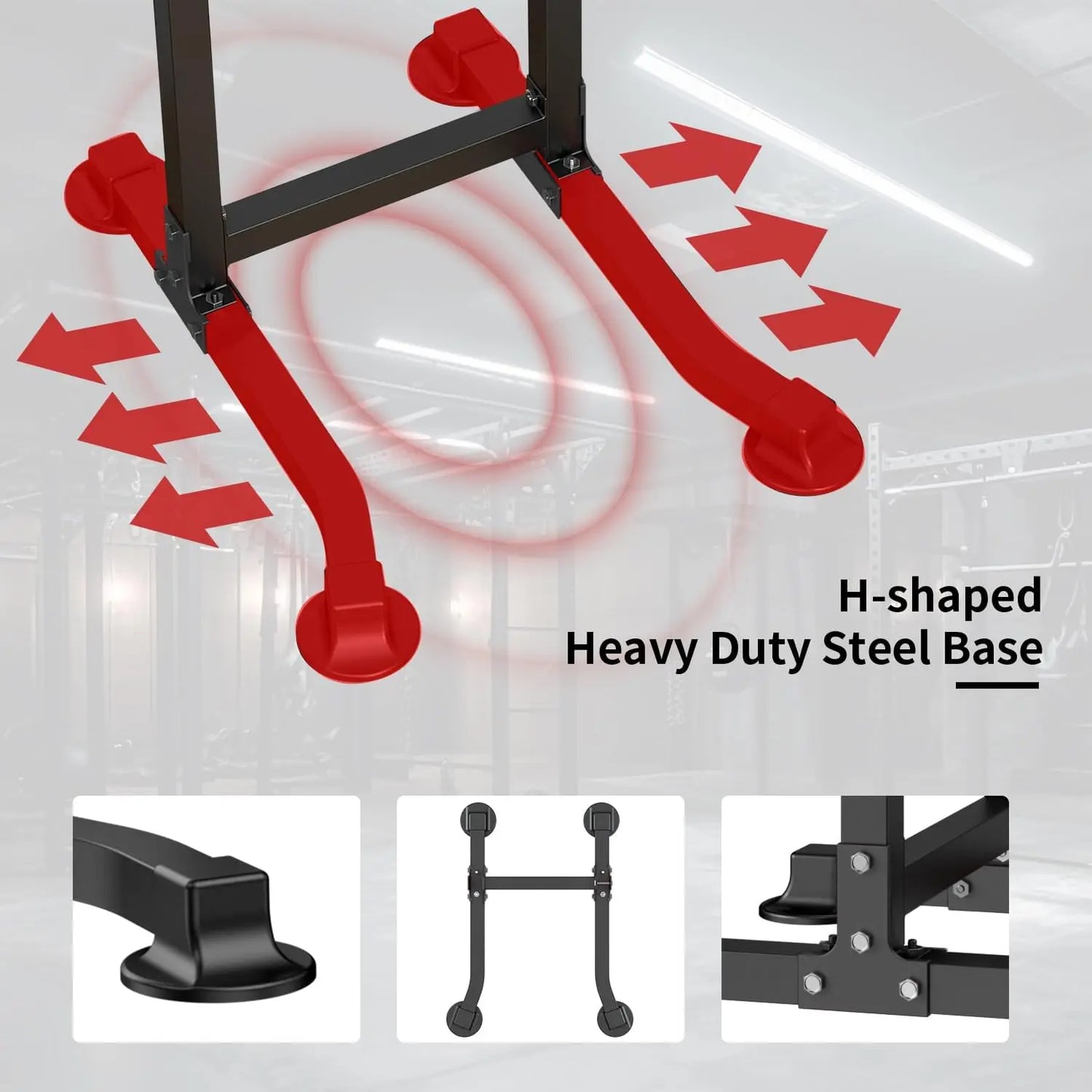 Pull Up Bar Dip Bar Power Tower Workout Dip Station Height Adjustable Free Standing Chin Up Bar Home Gym Equipment 330LBS Weight