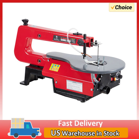 16-Inch Variable Speed Scroll Saw With Extra-Large Adjustable Tilting Work Table for Woodworking